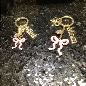 Mom & Mini Pink Bow Bag/Keychain Set - Gold Accent Kids Accessories